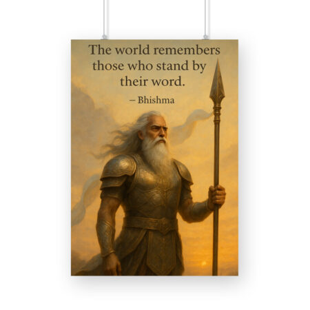 Bhishma Poster – “Stand by Your Word” Dharma Quote Wall Art
