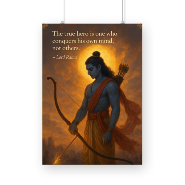 Lord Rama Poster – “Conquer Your Mind” Inner Strength Wall Art