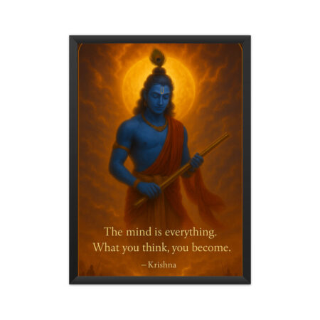 Krishna Poster – “The Mind is Everything” Consciousness Quote Wall Art