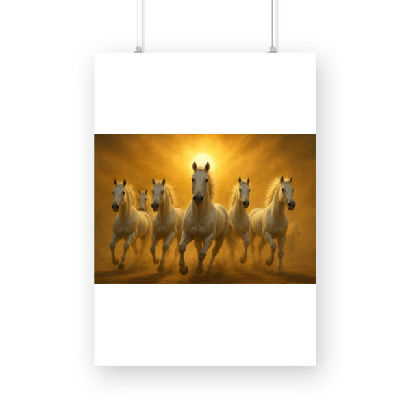 Running White Horses Wall Art Poster