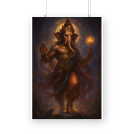 Lord Ganesha Wall Poster for Home Decor | Divine Ganpati Spiritual Art Print