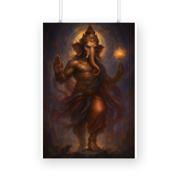 Lord Ganesha Wall Poster for Home Decor | Divine Ganpati Spiritual Art Print
