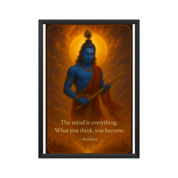 Lord Krishna Motivational Quote Poster